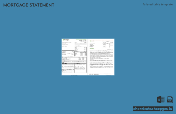 Hypothekenabrechnung der Huntington Bank (USA, Ohio) im Word- und PDF-Format, 3 Seiten, Beispielvorschau (Seite 1-2)